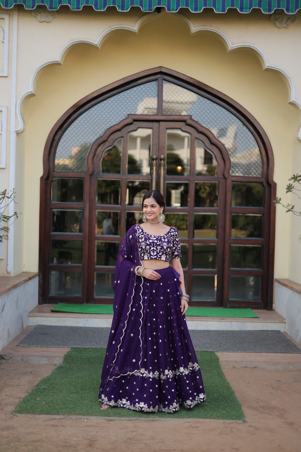 Fantastic Purple Color Wedding Wear Lehenga Choli