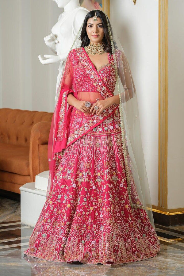 Designer Pink Color Bridal Lehenga Choli