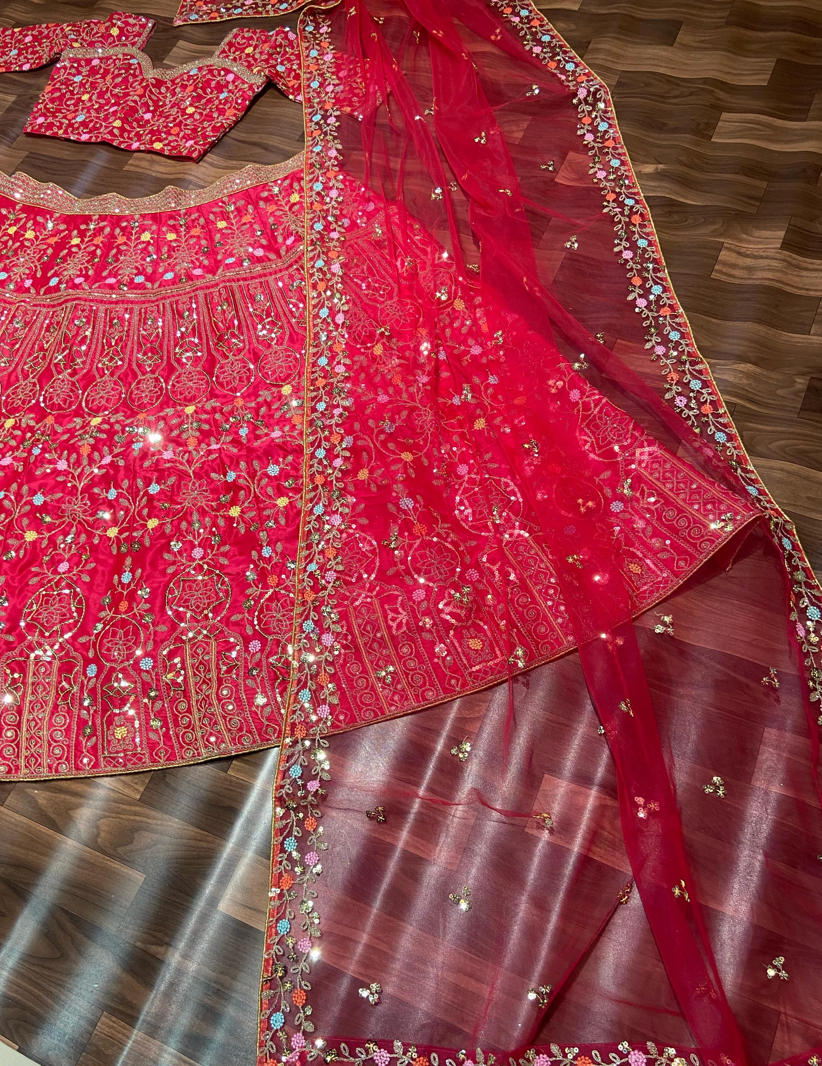 Designer Pink Color Bridal Lehenga Choli