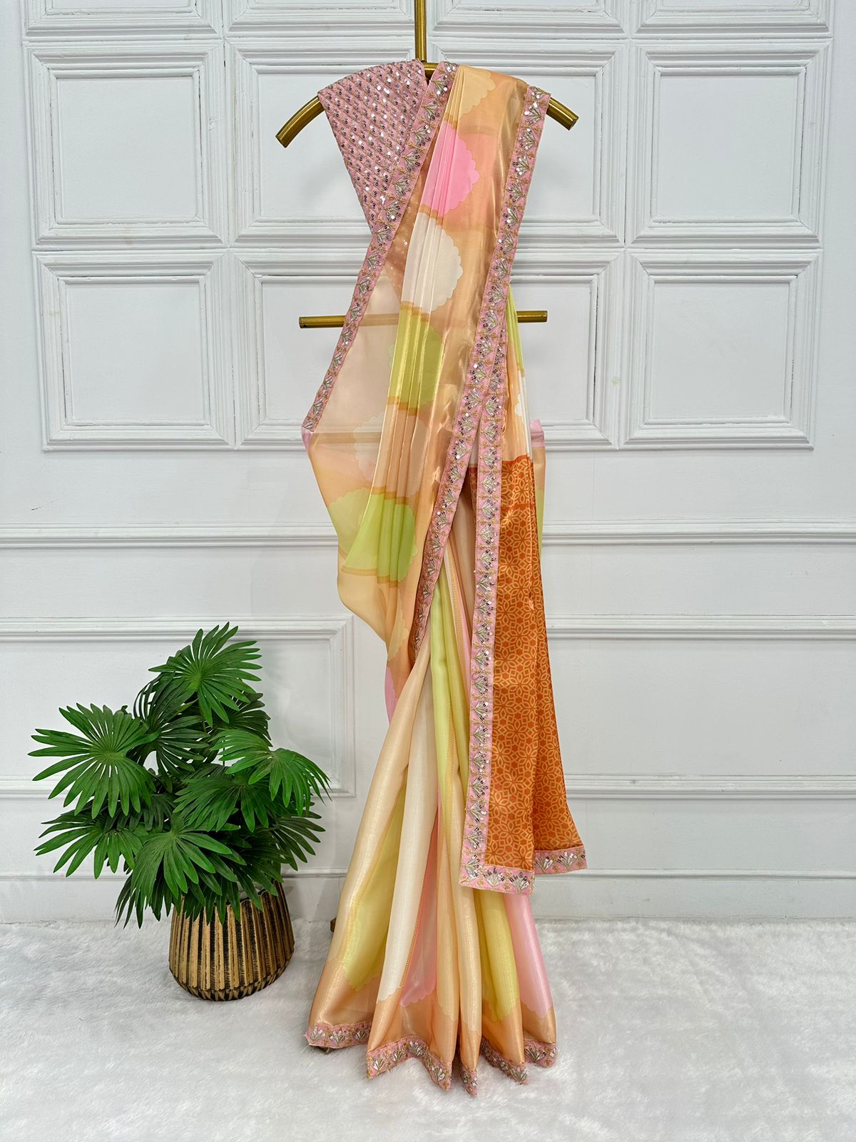Bollywood Kiara Advani Wear Multi Color Saree
