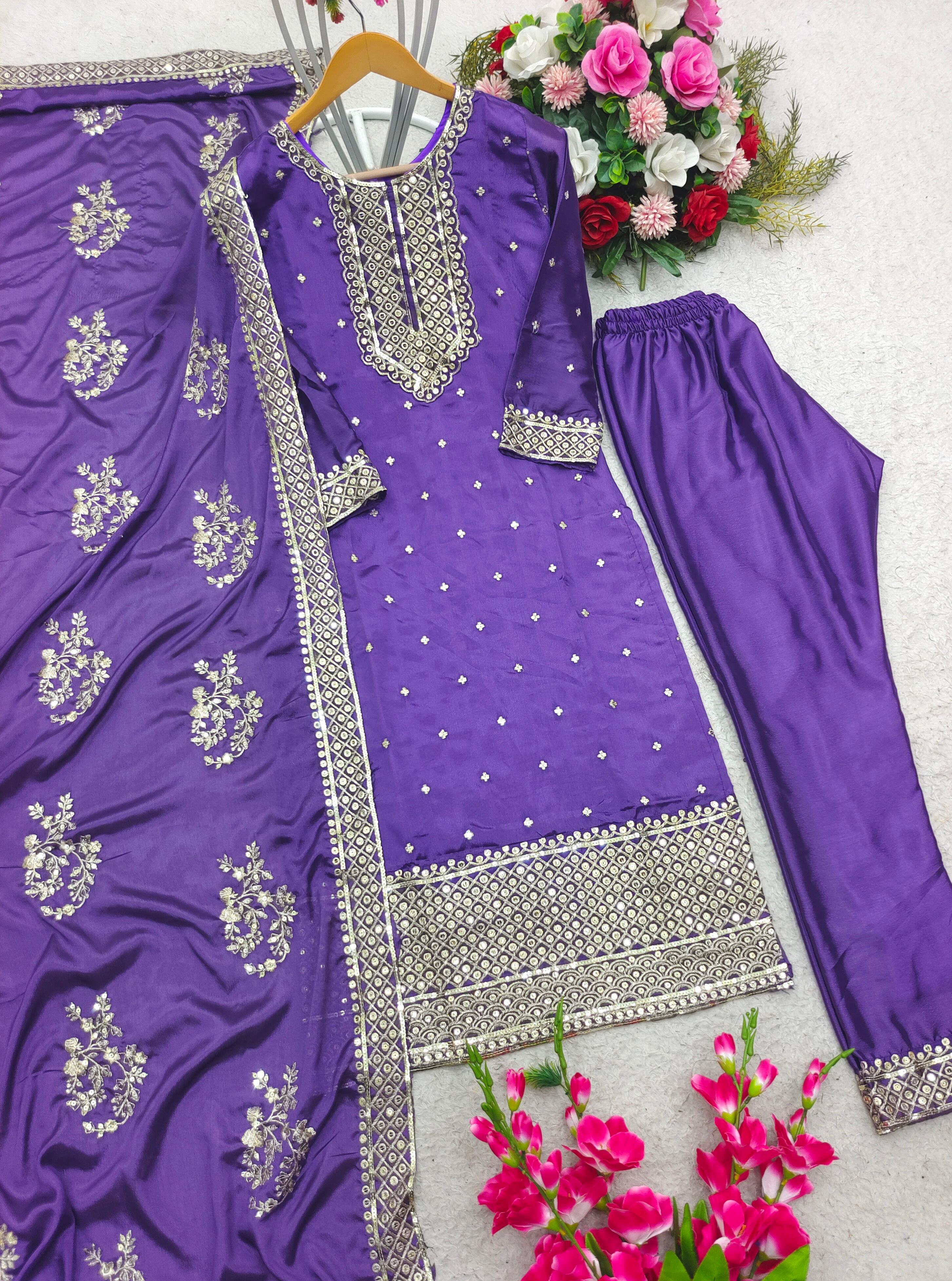 Function Wear Lavender Color Salwar Suit