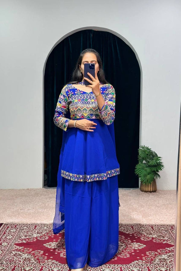 Good Looking Royal Blue Color Sharara Suit
