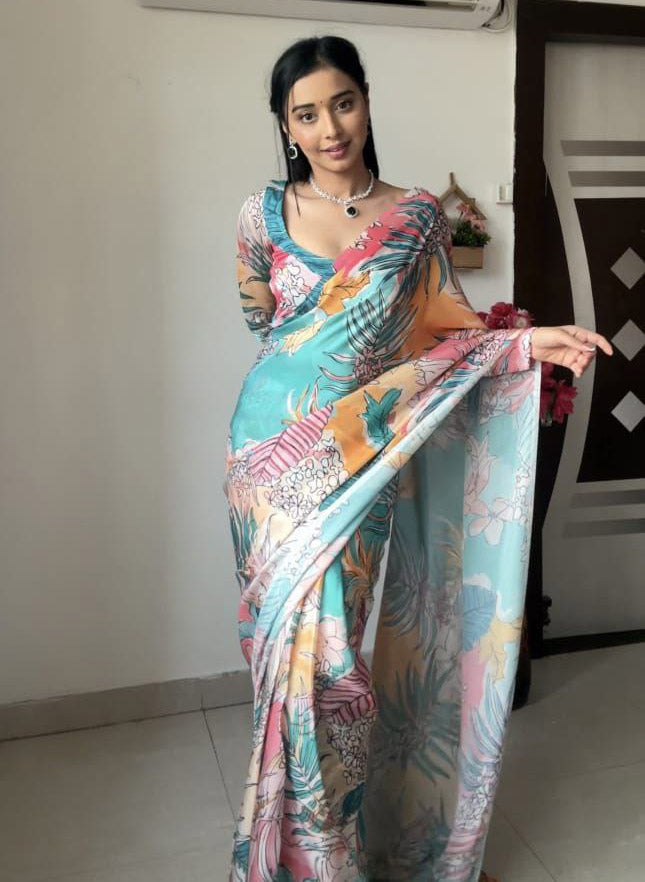 Captivating Ready To Wear Multi Color Saree