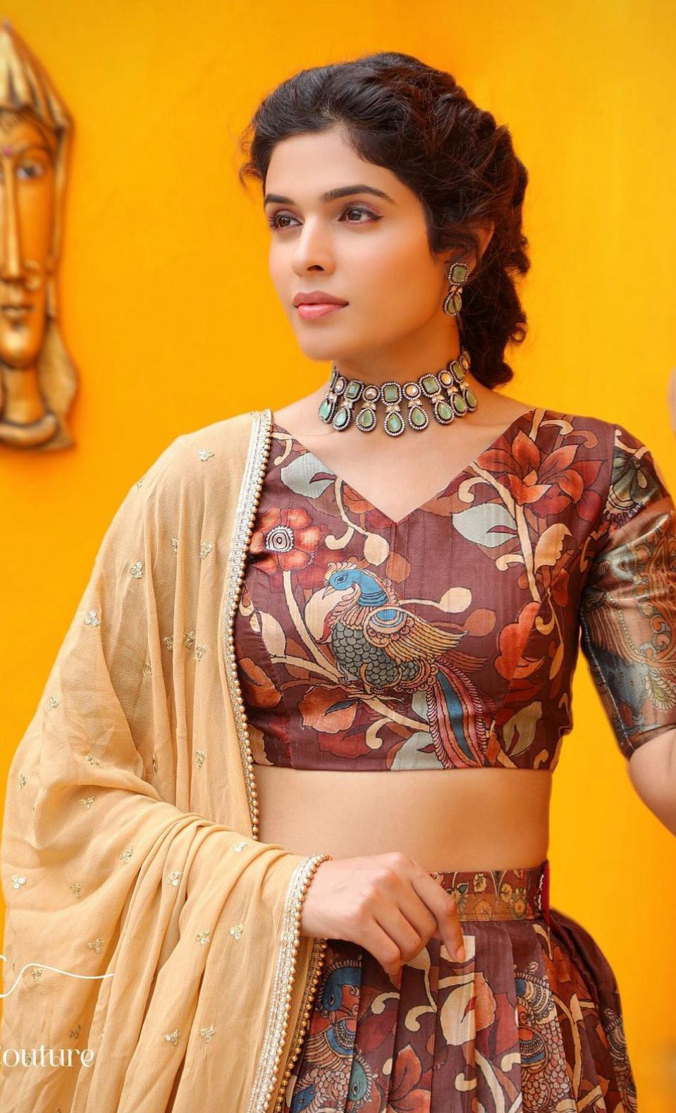 Amazing Kalamkari Printed Maroon Color Lehenga Choli