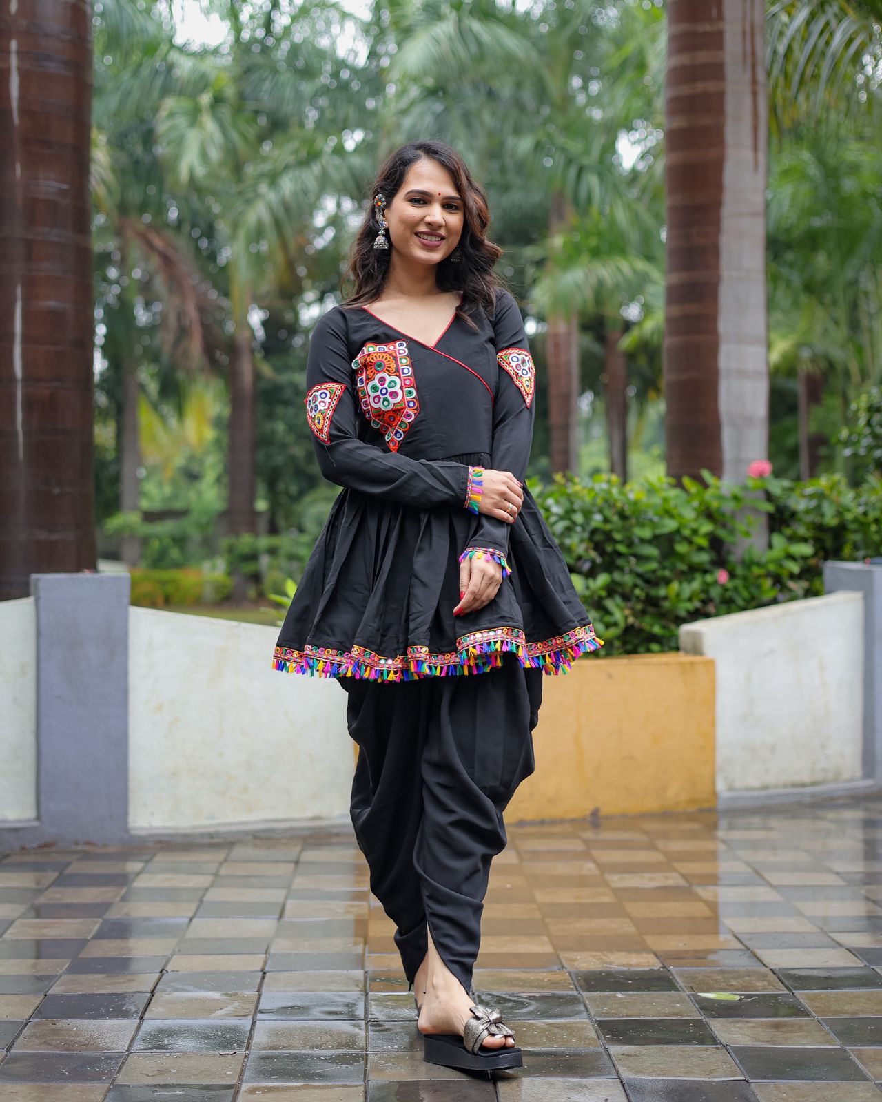 Navratri Special Black Color Kediyu With Dhoti