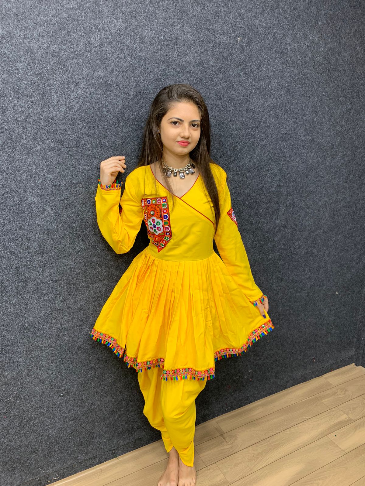 Navratri Special Yellow Color Kediyu With Dhoti