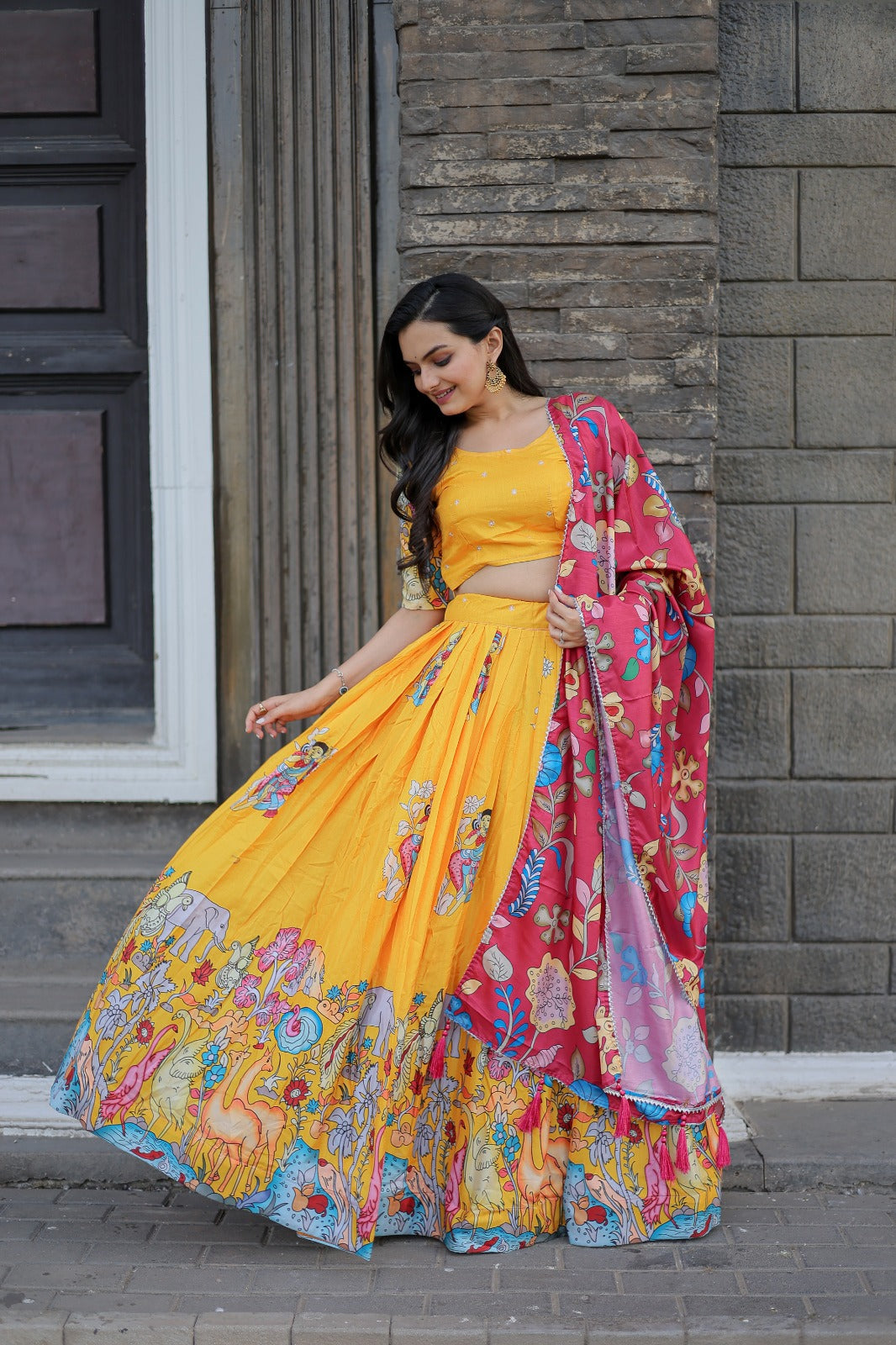 Lehenga Choli Bollywood Sari Designer Party Wear Yellow Green Lehenga Saree  | eBay