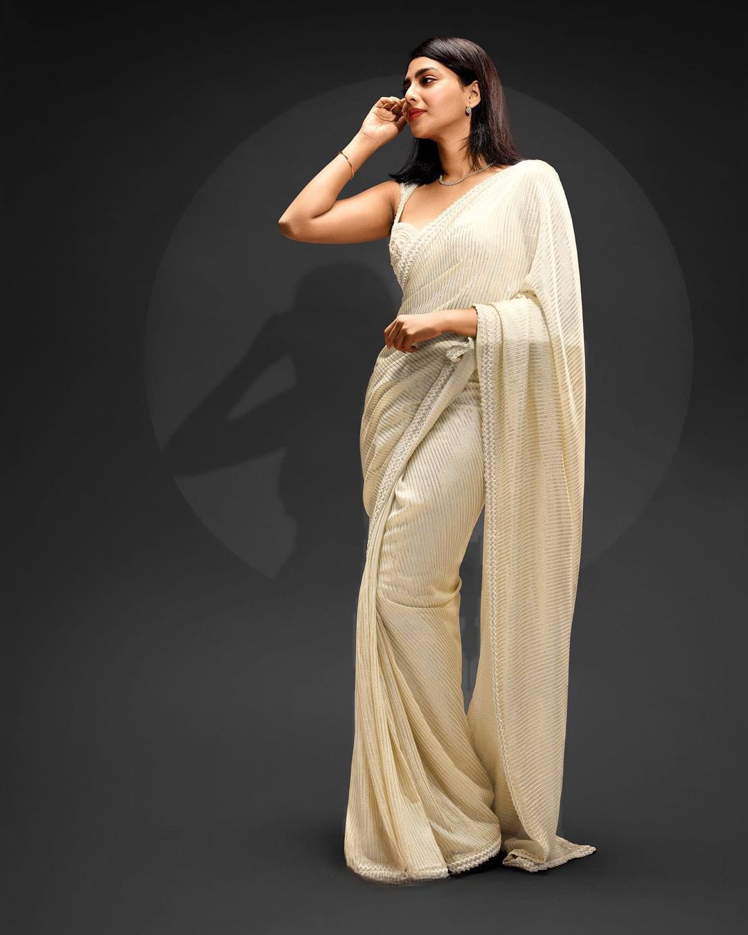 Delightful White Color Sequence Work Saree