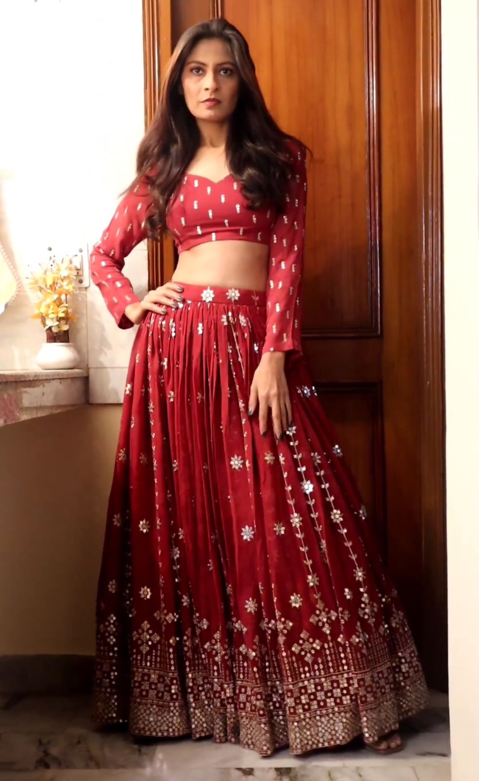 Glorious Red Color Wedding Wear Lehenga Choli