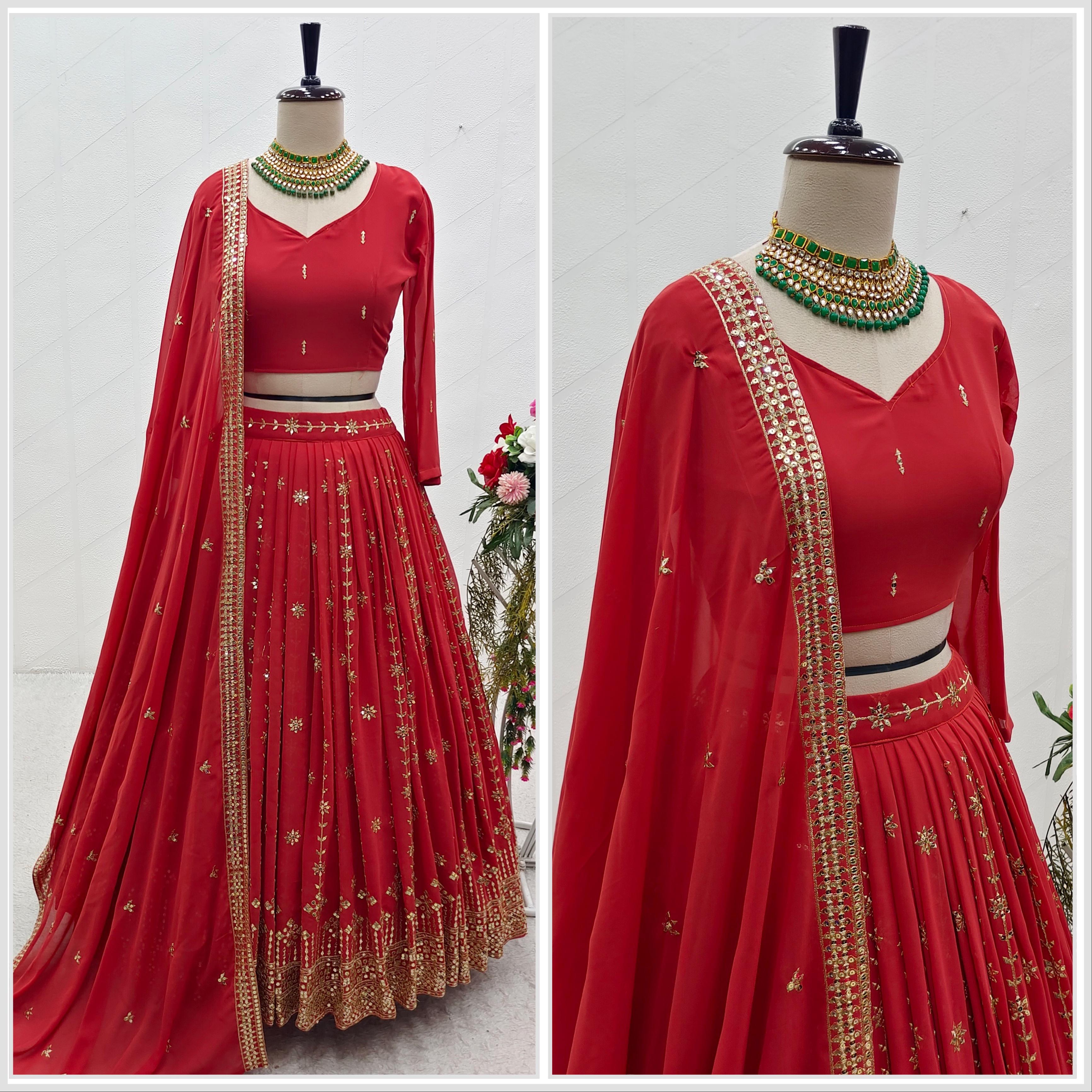 Glorious Red Color Wedding Wear Lehenga Choli