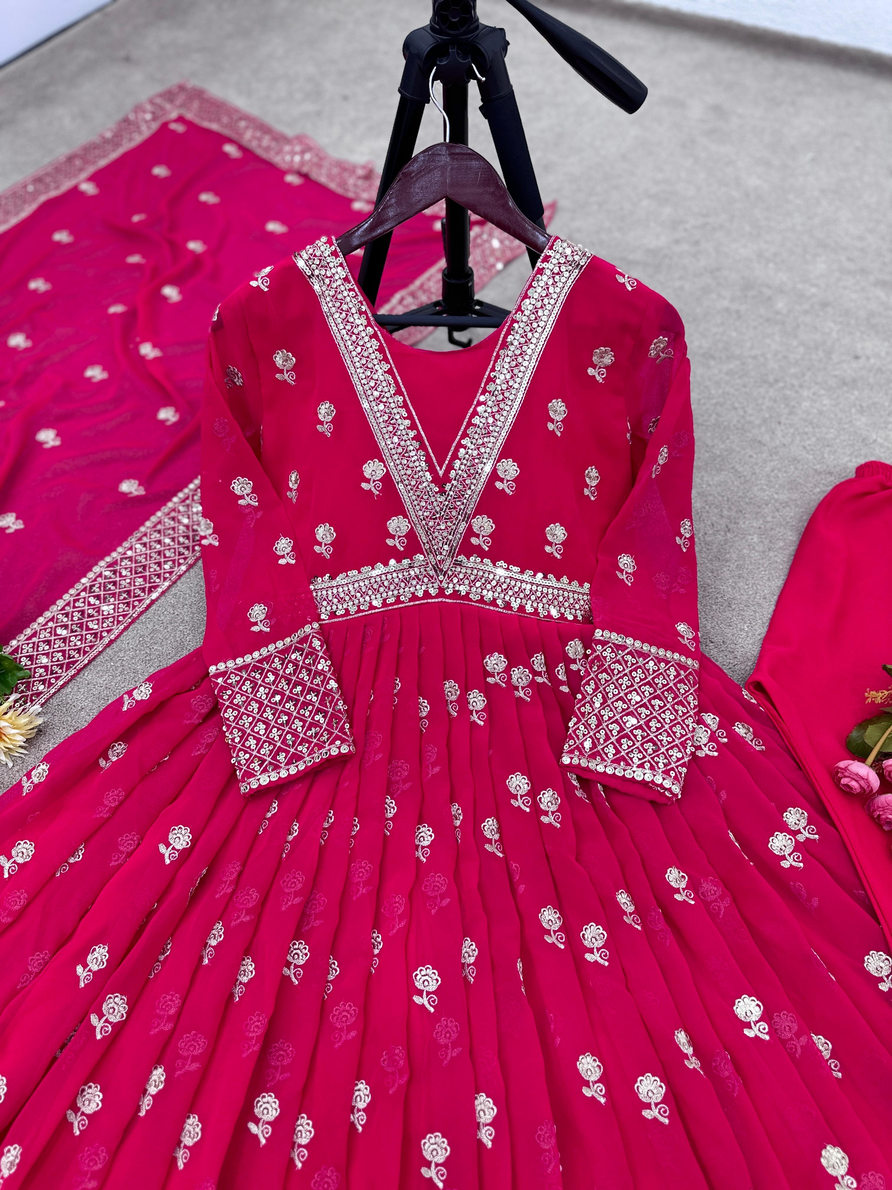 Bollywood Style Pink Color Long Anarkali Gown