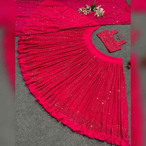 Party Wear Pink color Embroidery & Sequence Work Designer Lehenga choli
