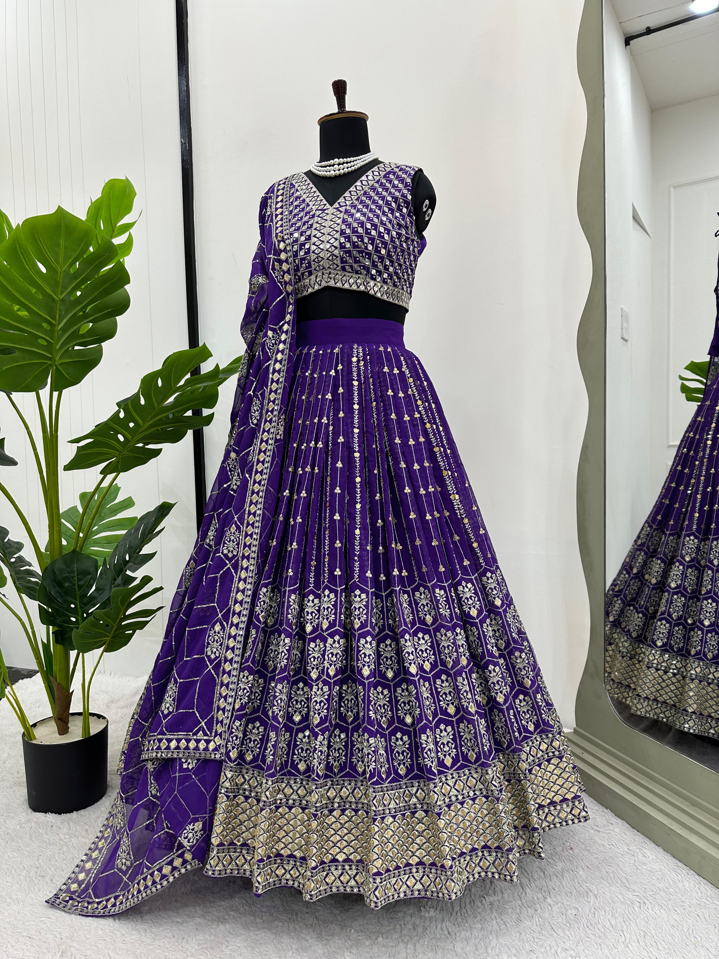 Beautiful Purple Color Lehengha For This Wedding Season