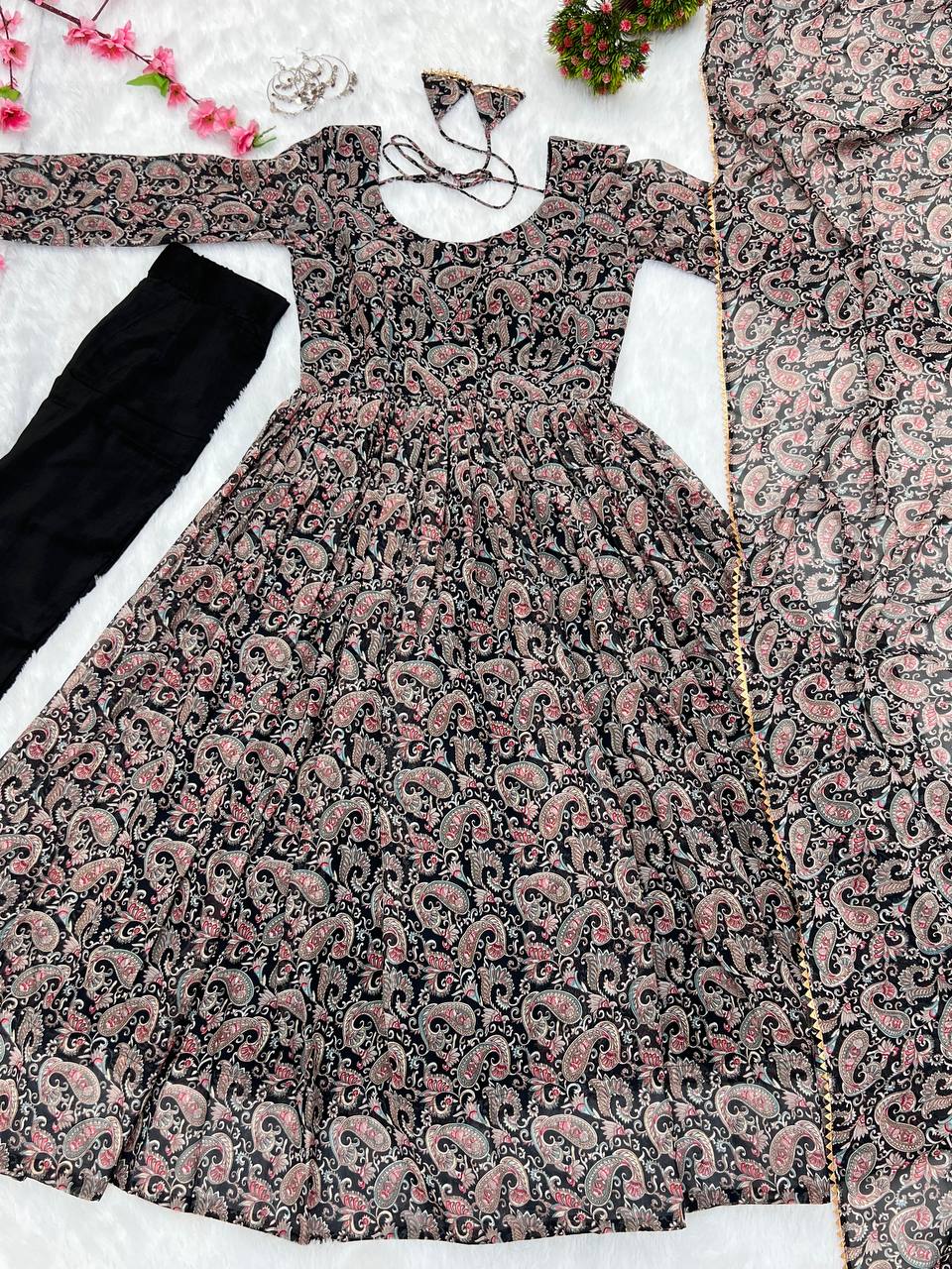 Exclusive Black Color Printed Anarkali Suit