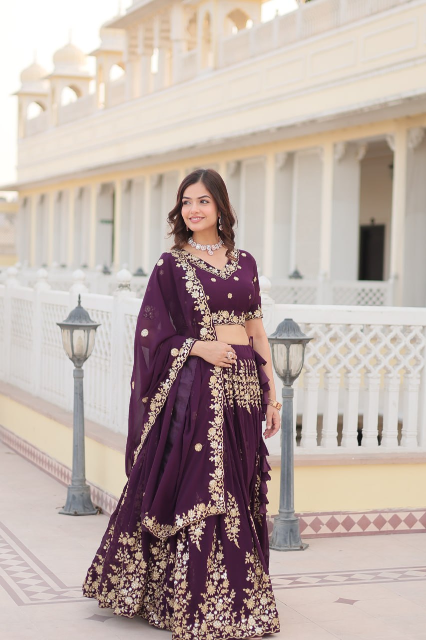 Traditional Wear Purple color Lehenga Choli