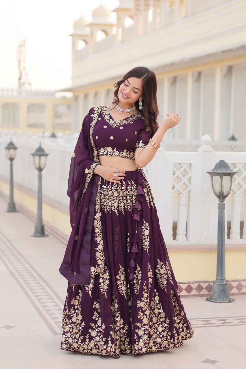 Traditional Wear Purple color Lehenga Choli