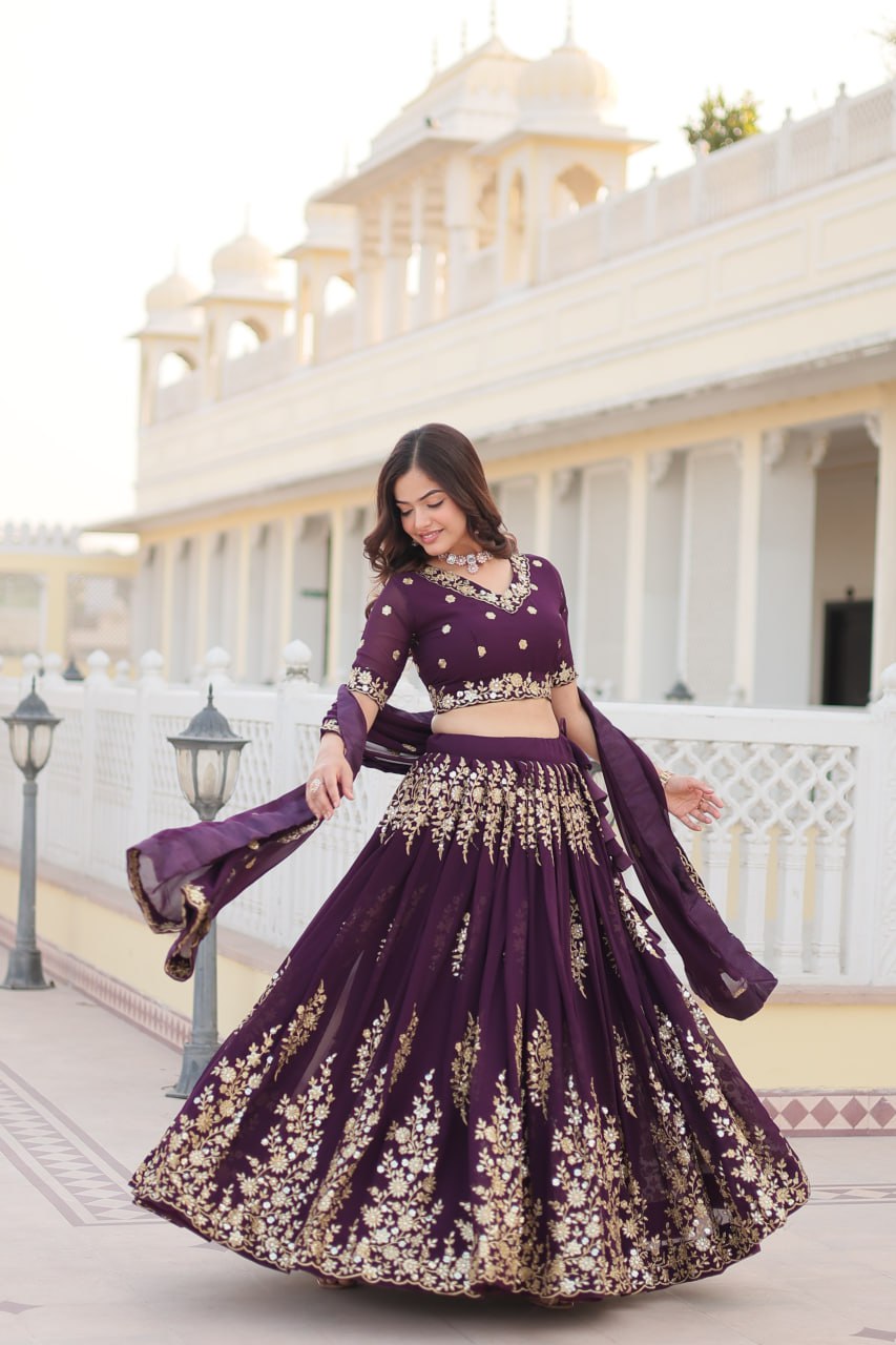 Traditional Wear Purple color Lehenga Choli