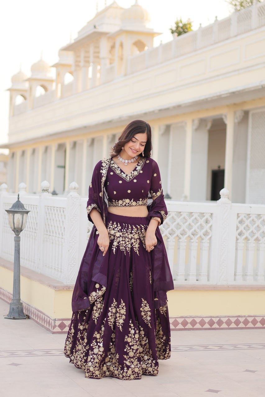 Traditional Wear Purple color Lehenga Choli