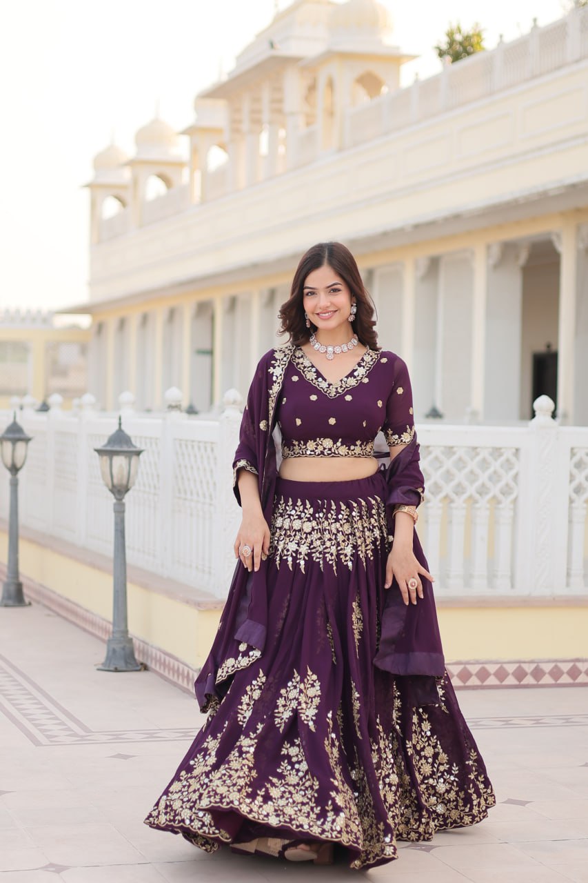 Traditional Wear Purple color Lehenga Choli