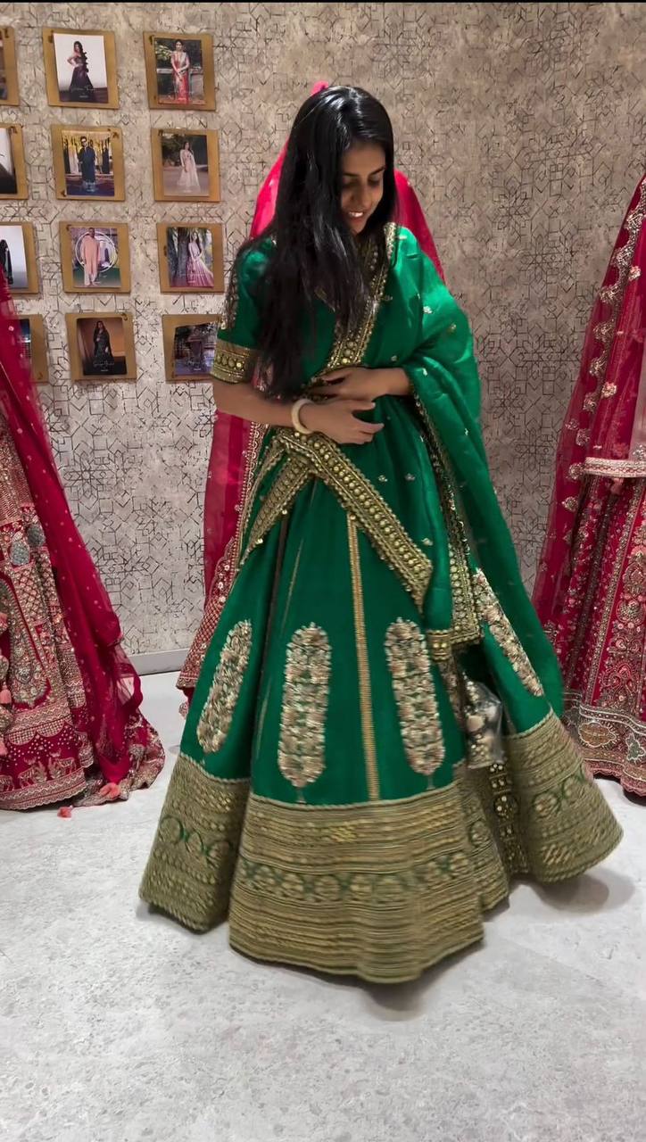 Fantastic Green ColorSequence Thread Work Lehenga Choli