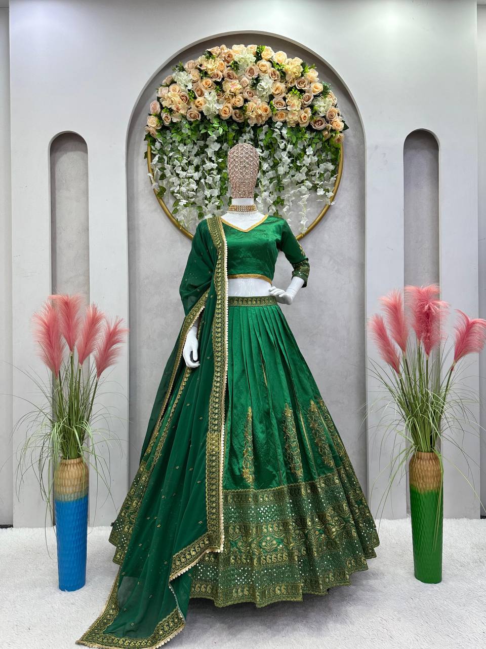 Fantastic Green ColorSequence Thread Work Lehenga Choli