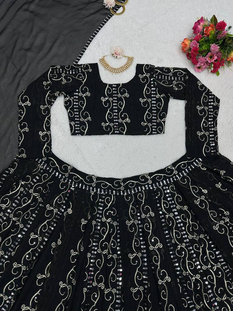 Exclusive Black Colour Stylish Work Lehenga Choli