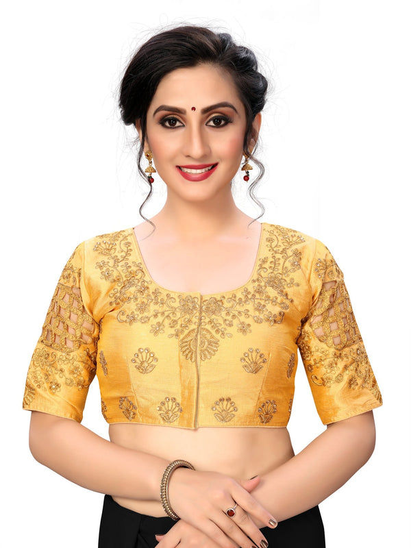 Gorgeous Embroidered Heavy Cutwork Beige Readymade Blouse