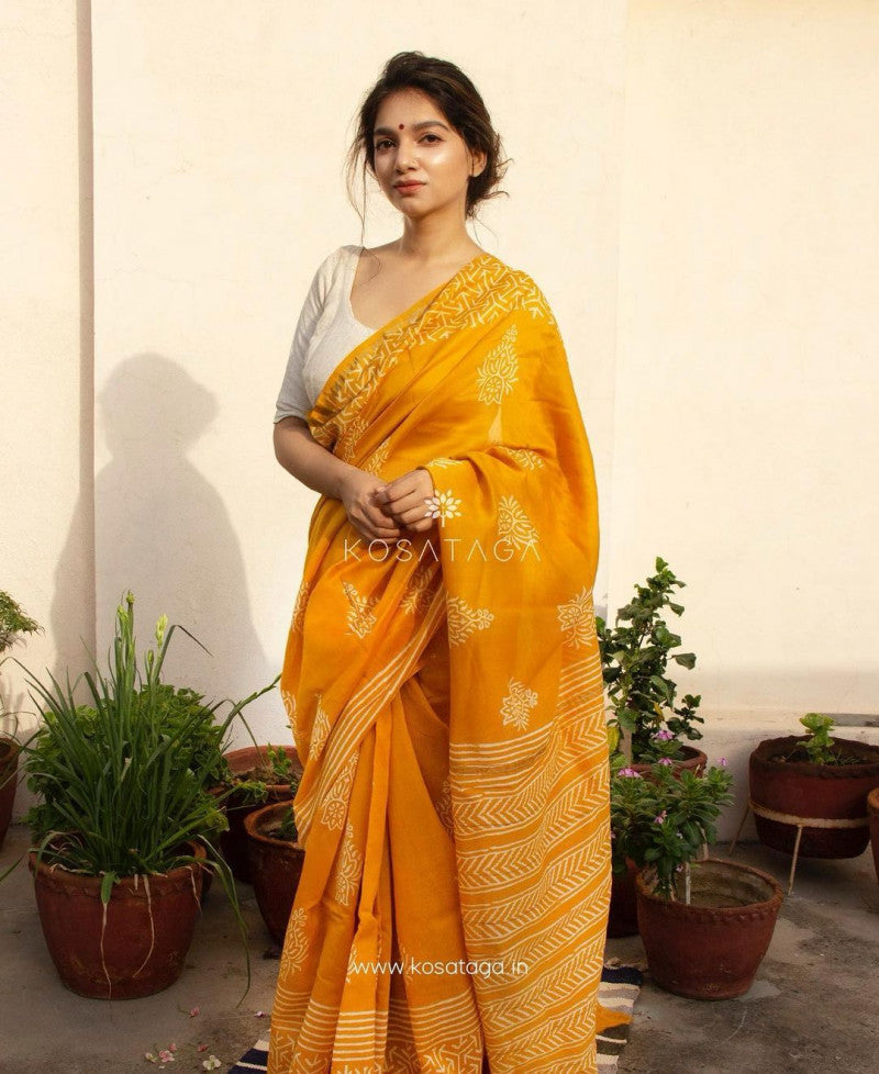 Yellow Color Haldi Wear Banarasi Silk Saree