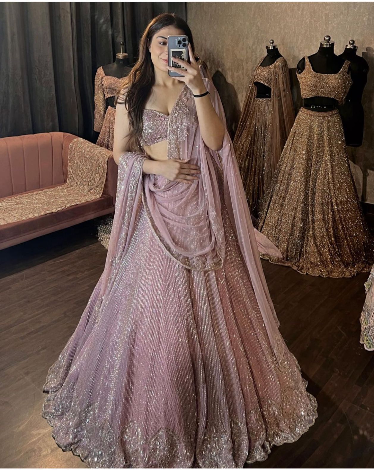 Lovely Light Pink Color Embroidery Sequence Work Lehenga Choli