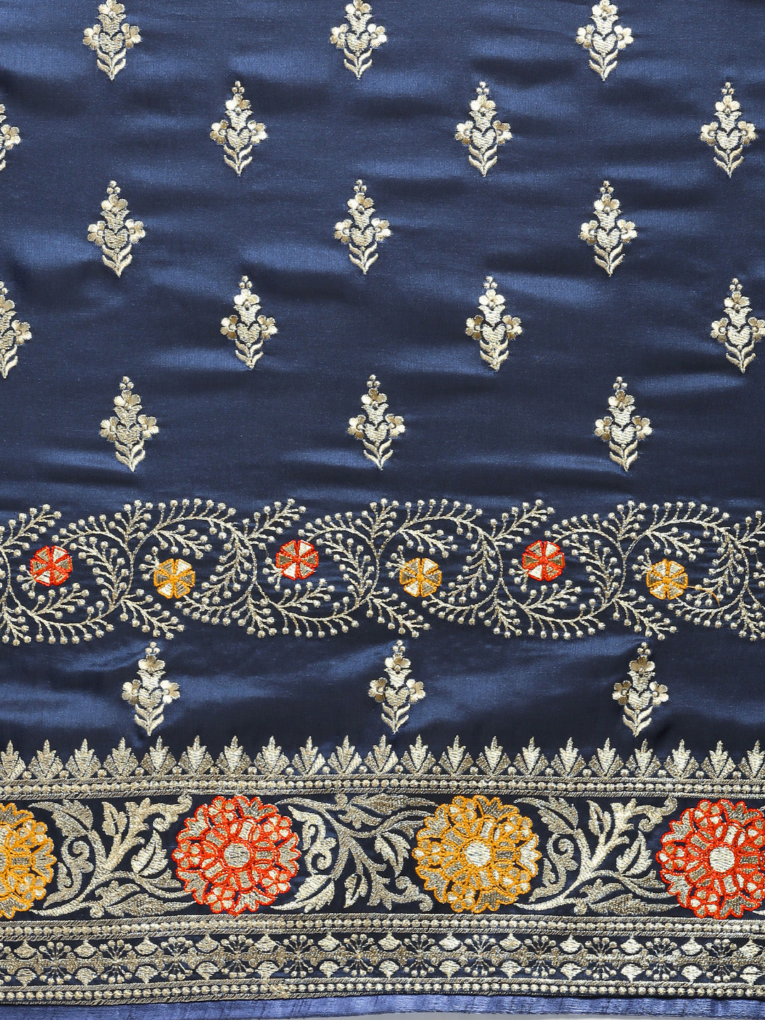 Navy Blue Color Embroidered work Saree