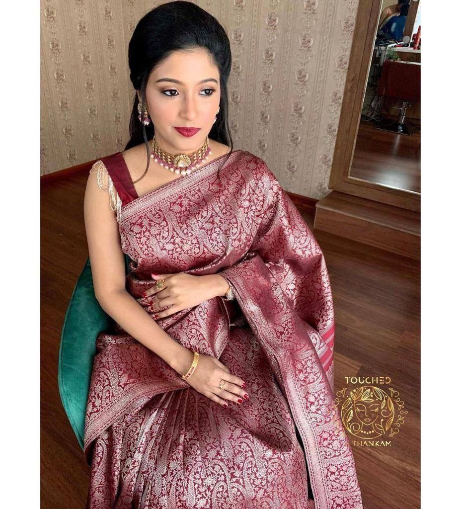 Admiring Maroon Color Soft Silk Silver Zari Weaving Saree