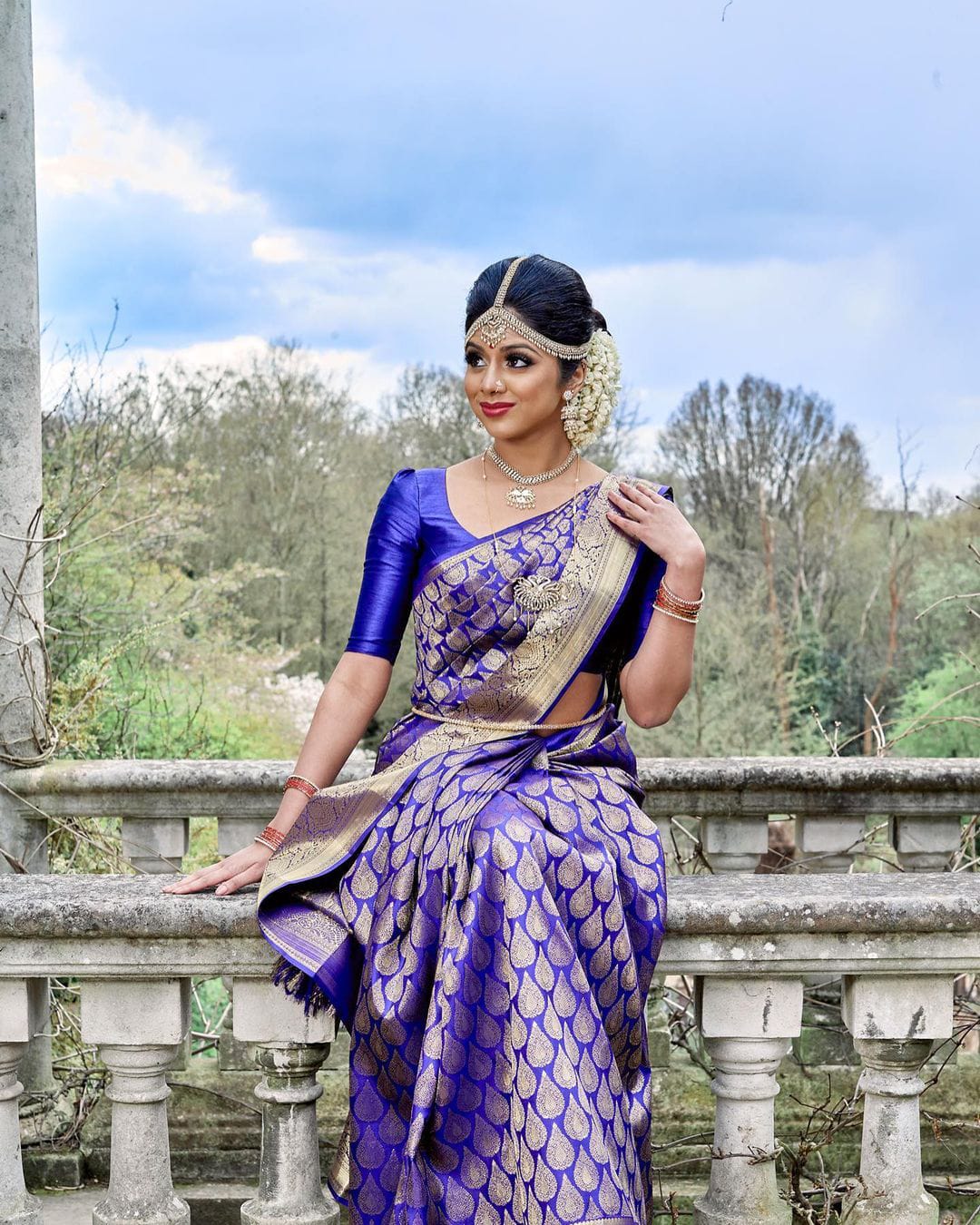 Embellished Blue Color Banarasi Silk Saree