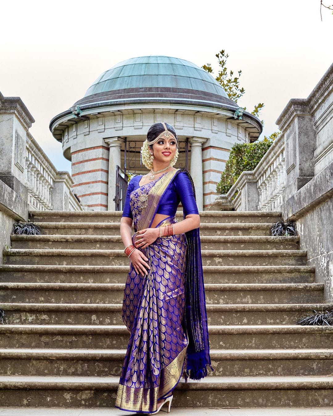 Embellished Blue Color Banarasi Silk Saree