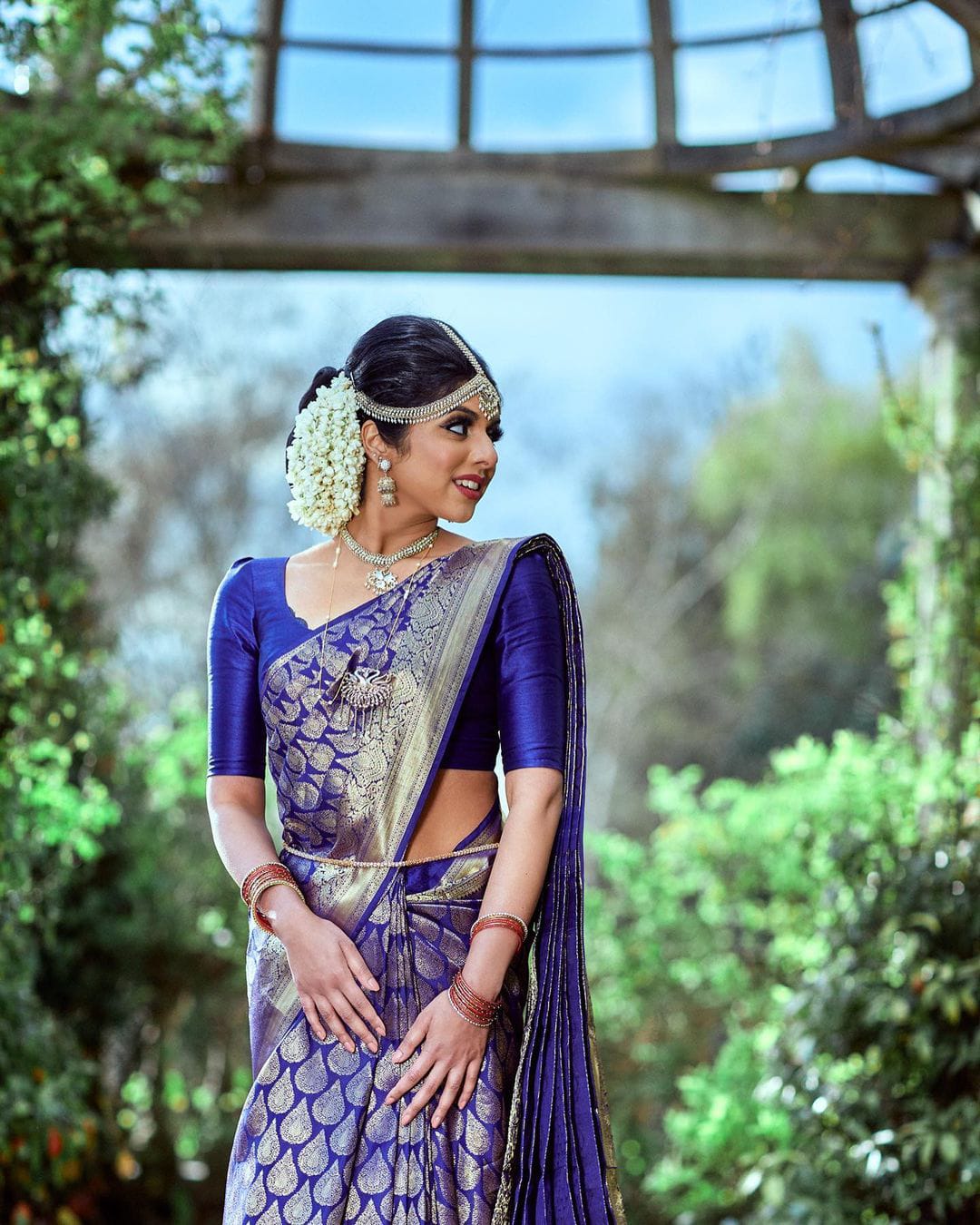 Embellished Blue Color Banarasi Silk Saree