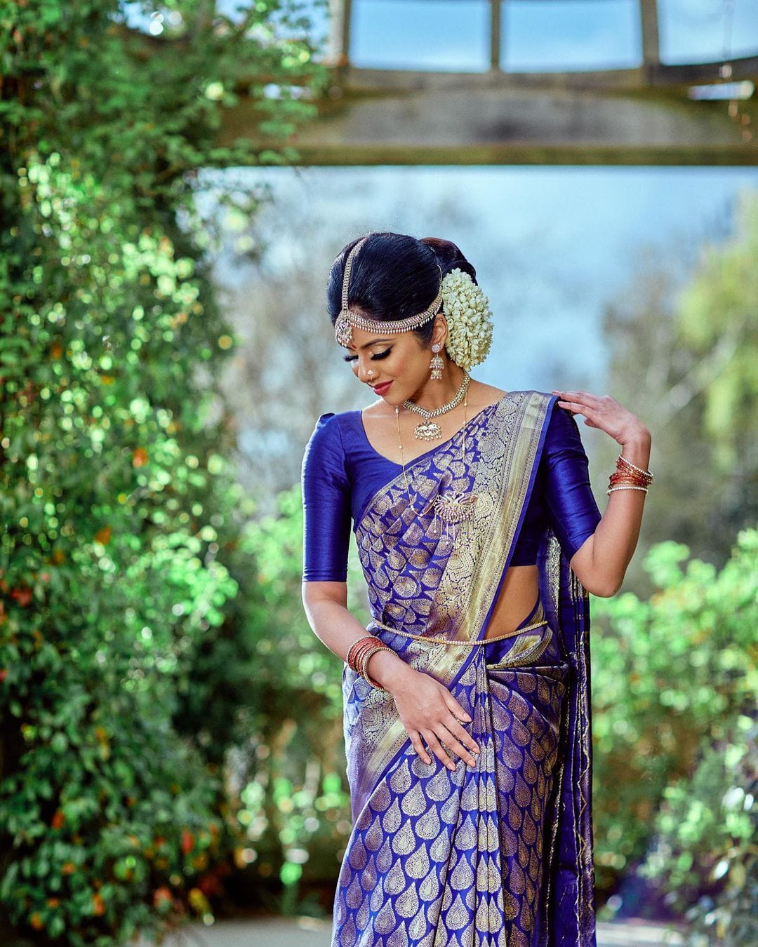 Embellished Blue Color Banarasi Silk Saree