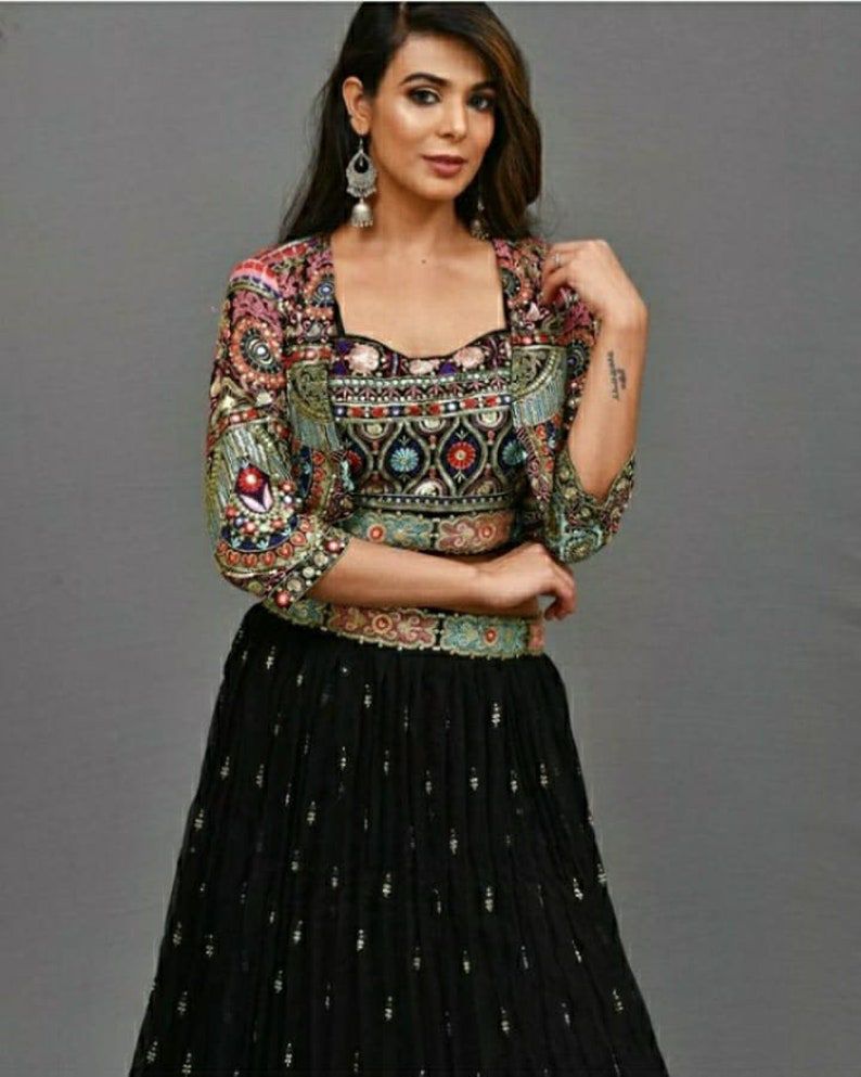Black Color Sequence Work Party Wear Lehenga With Shrug