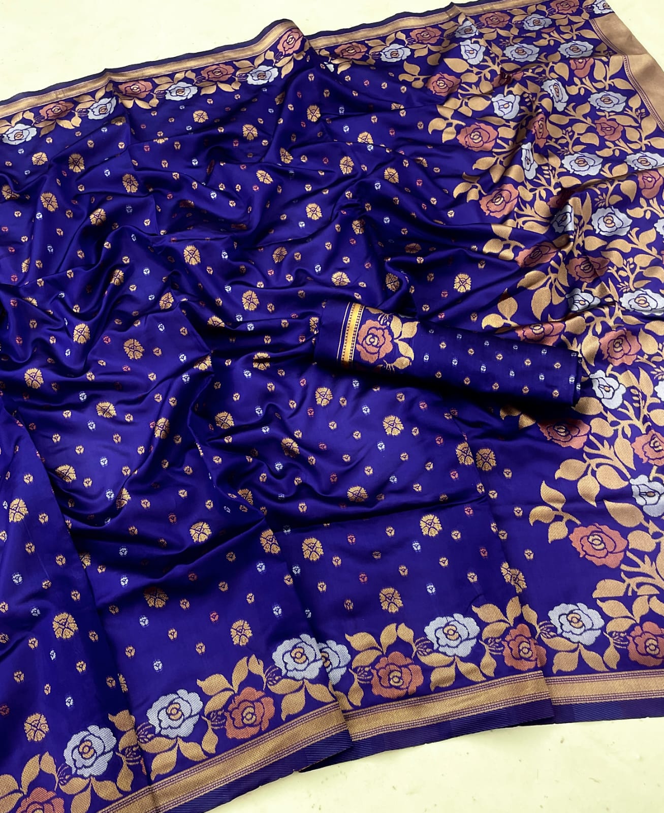 Kanjivaram Banarasi Silk Blue Color Color Saree