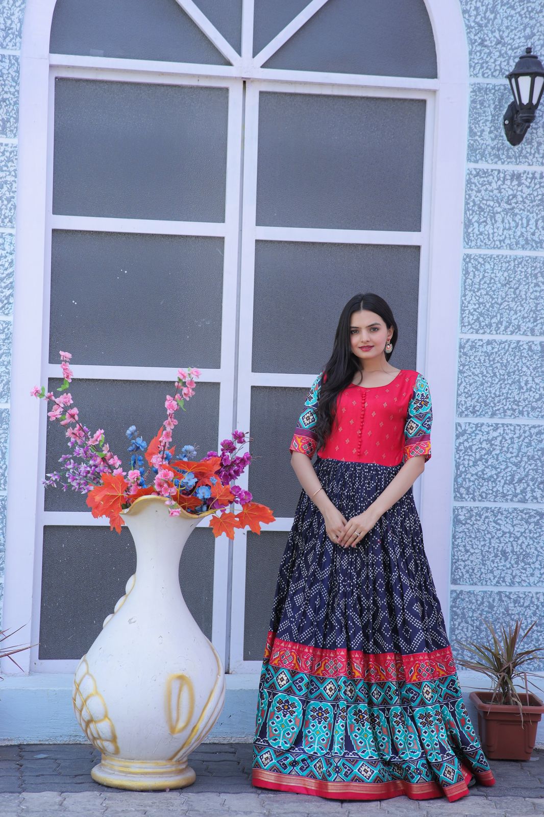 Red and Blue Sungudi gown with cotton lining 🤩 Price and sizes details are  available on our website 👍 #trending #christmasdress… | Instagram