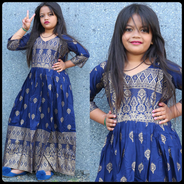 Party Wear Blue Color Radymade Kurti For Girl