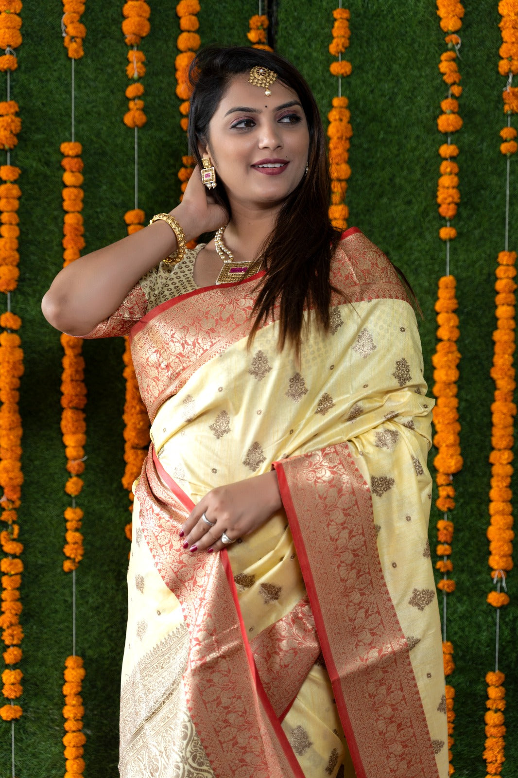 Yellow Color Rich Pallu And Border Banarasi Saree